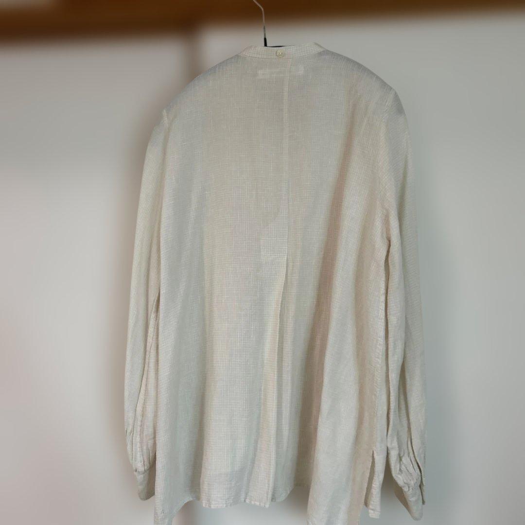 susuri カルマールブラウス 1 リネンシルクバンドカラーシャツ 4.4万円
