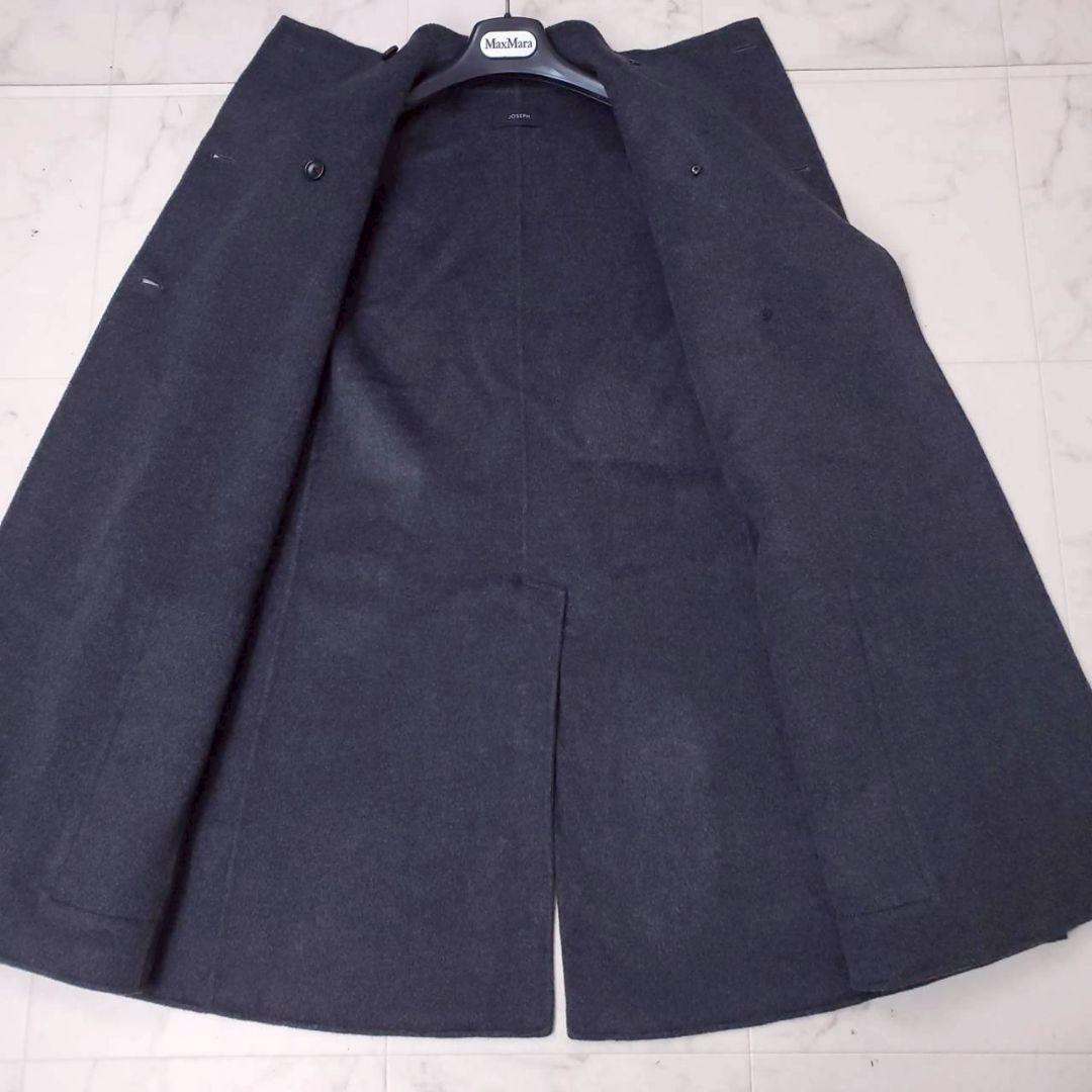 近年・極美品✨ジョゼフ カシミヤ混 ケープポンチョ リバーコート グレー 38