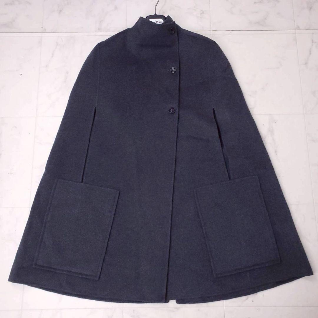 近年・極美品✨ジョゼフ カシミヤ混 ケープポンチョ リバーコート グレー 38