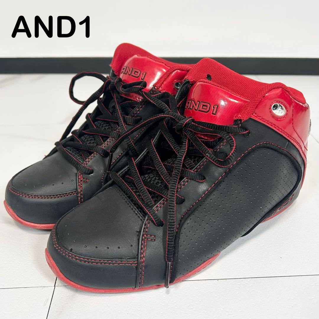 希少❗️AND1 バスケットボールシューズ　赤　ASSAULT MID 24cm