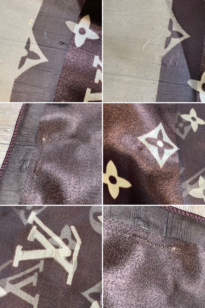 【訳あり】LOUIS VUITTON ルイヴィトン　大判スカーフ　モノグラフ