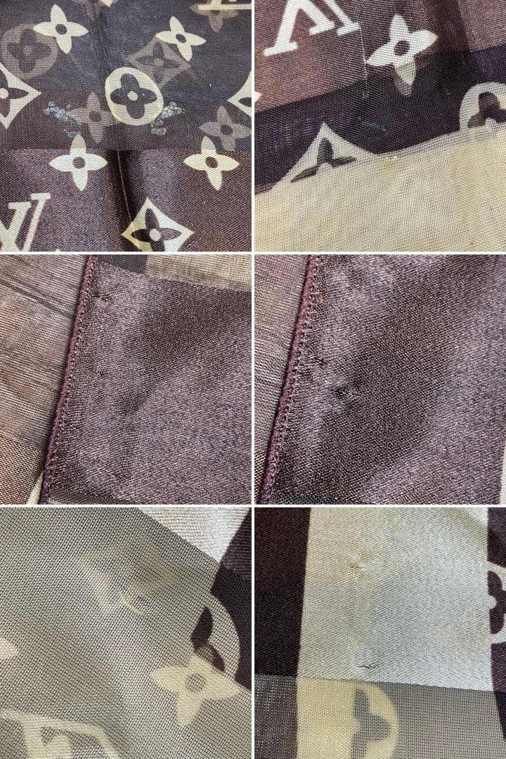【訳あり】LOUIS VUITTON ルイヴィトン　大判スカーフ　モノグラフ