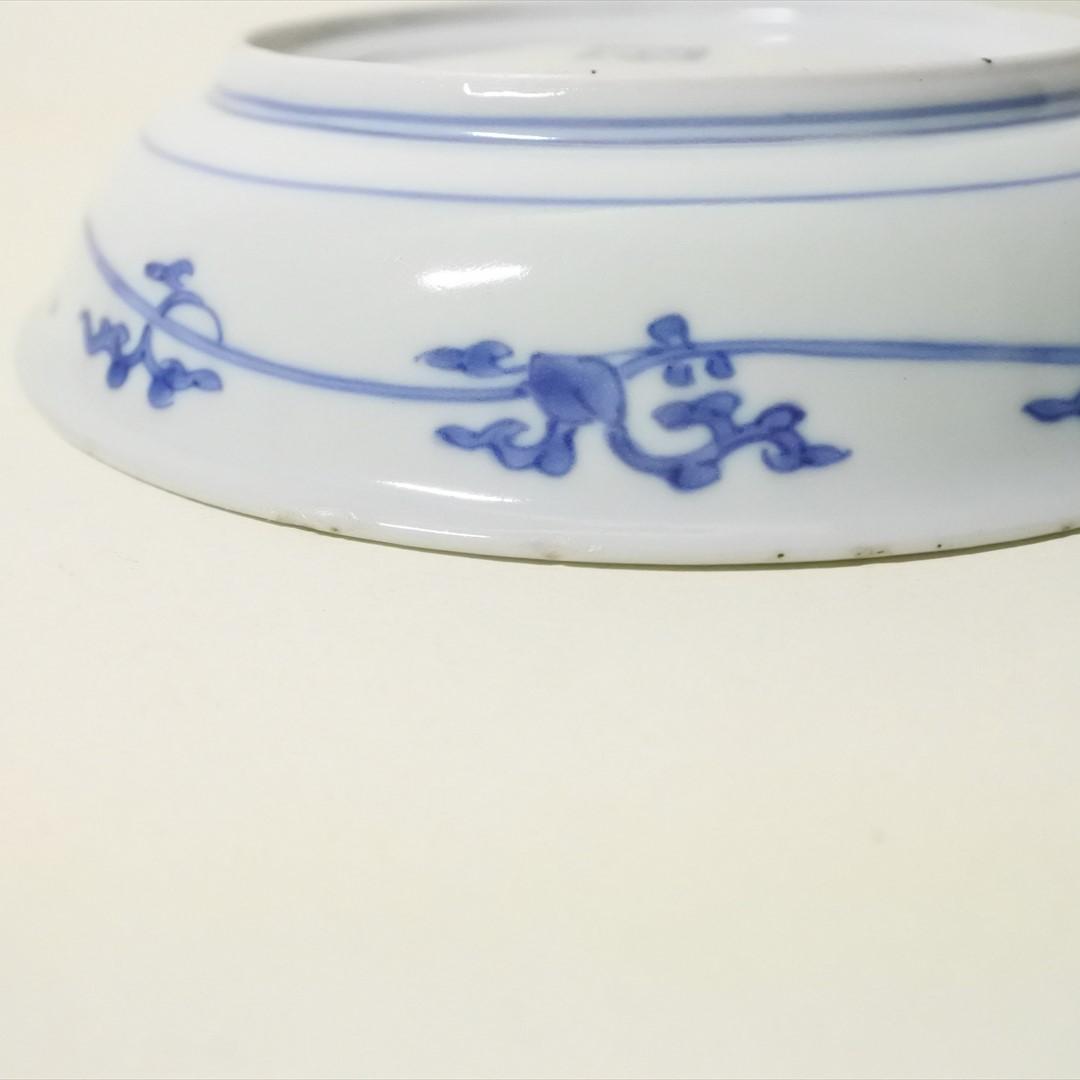江戸中期　柿右衛門　染付　松竹梅図　皿　アンティーク　骨董品