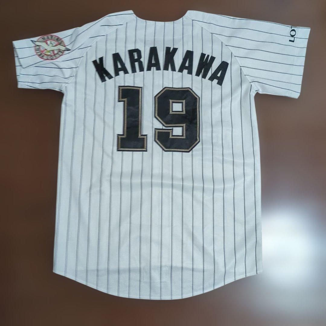 千葉ロッテマリーンズ19唐川ユニフォーム 19番 ホワイトストライプ　Mサイズ