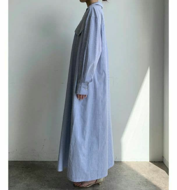 新品タグ付き DouDou ストライプシャツドレス ワンピース