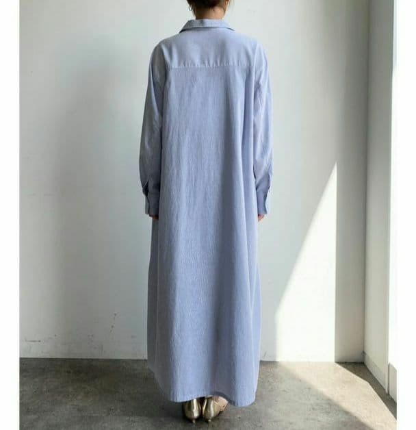 新品タグ付き DouDou ストライプシャツドレス ワンピース