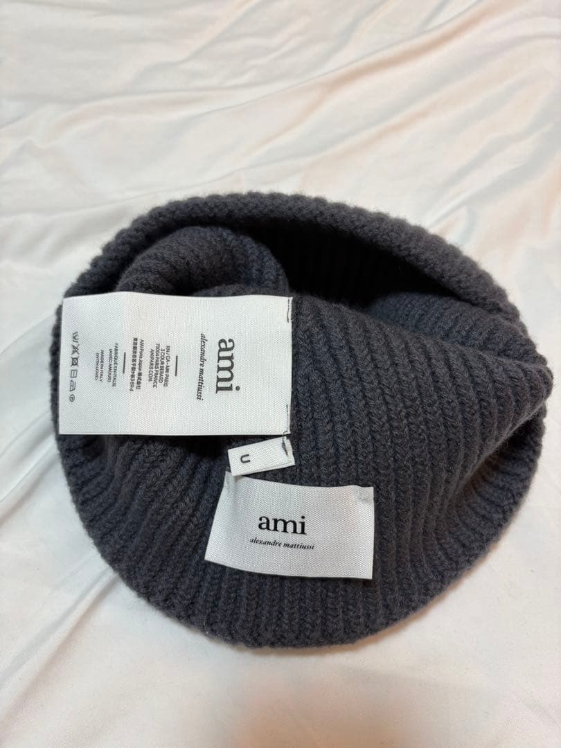 正規品　ami paris アミパリス　ニット帽　ビーニー　グレー