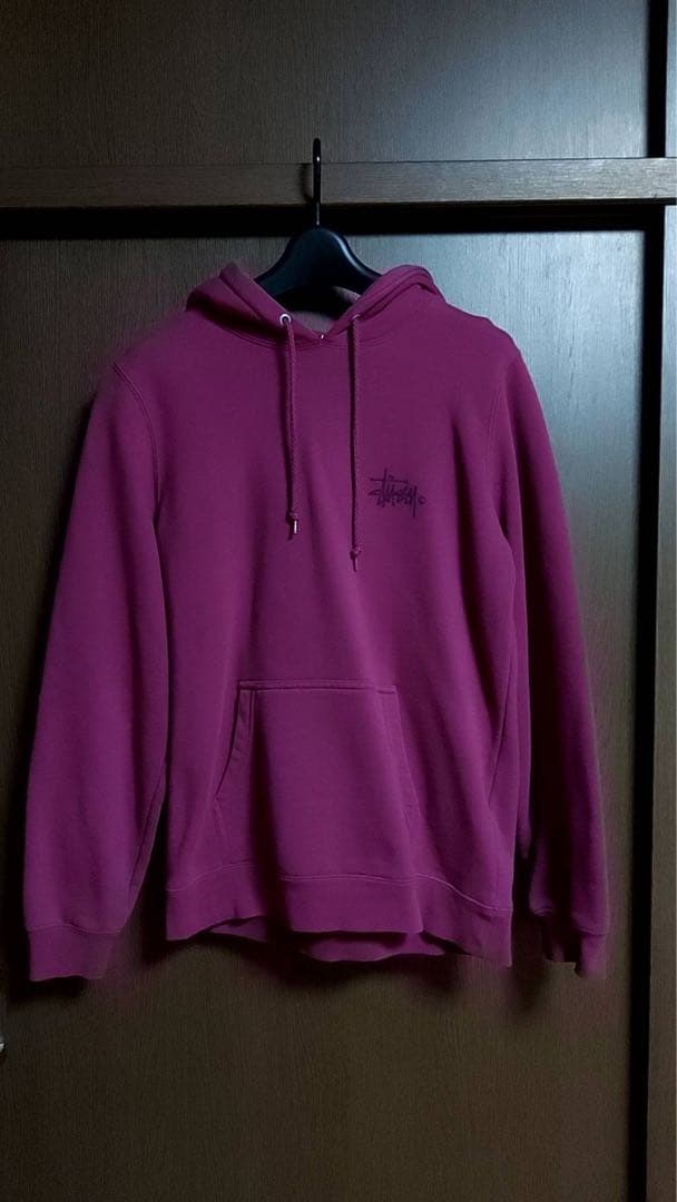 stussyレディースパーカーワインレッド