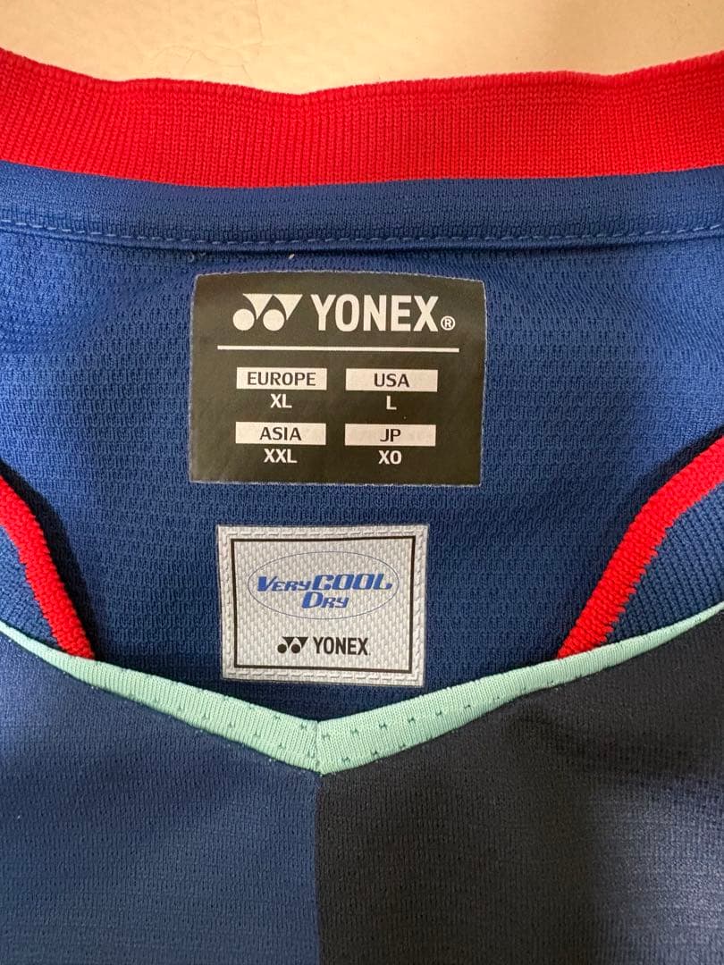 【日本代表モデル】ヨネックス バドミントン ウェア ネイビー XO 神奈川背面