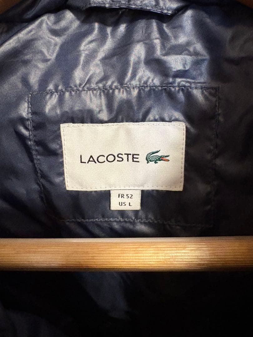 LACOSTE ホワイト キルティングダウンベスト US L