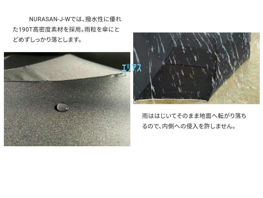 【新品】NURASAN-J-W　折りたたみ傘　晴雨兼用　ワンタッチ開閉　レッド
