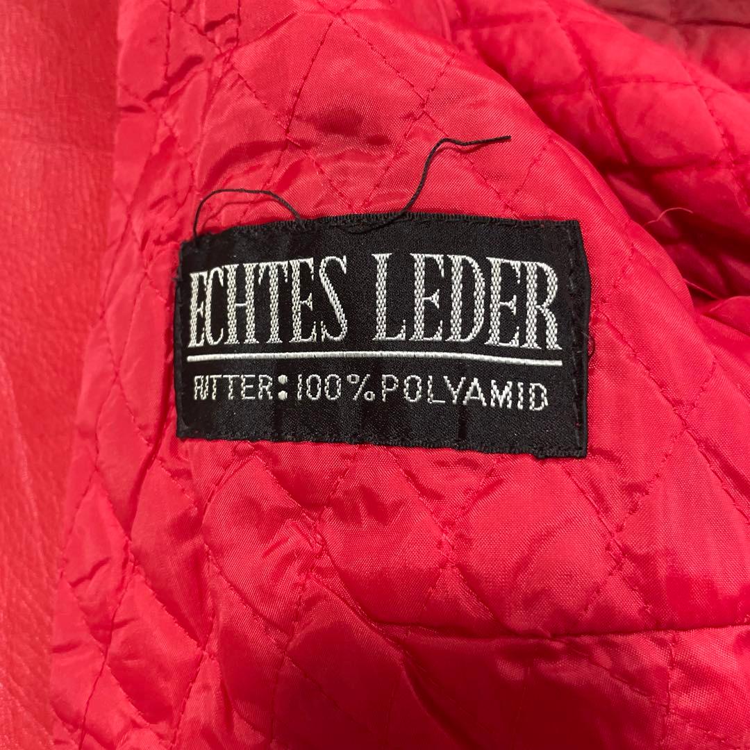 ビンテージ　ECHTES LEDER ダブルライダース　レッド　赤