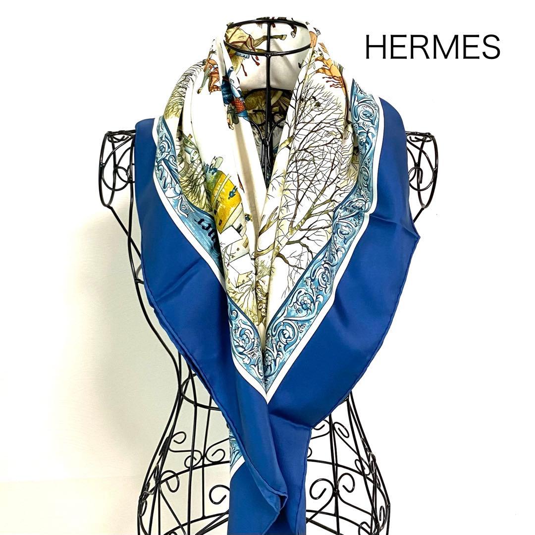 HERMESカレ大判シルクスカーフ　リヴェール　冬
