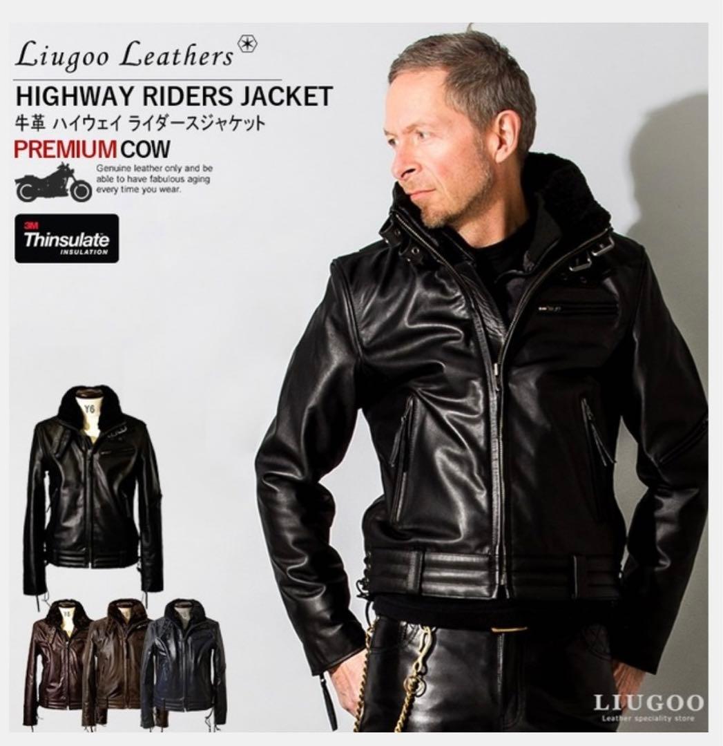 干*せ様 Liugoo Leathers 本革 高機能防寒仕様襟ボアライダースジ