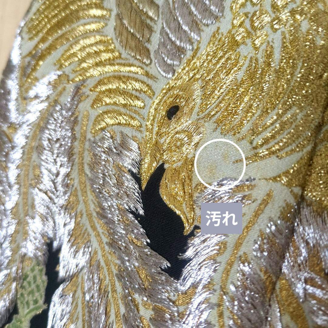 鳳凰刺繍と花鳥文 留袖リメイクキャミワンピ