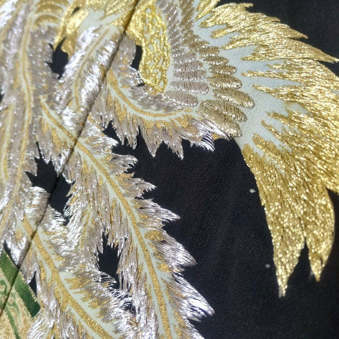 鳳凰刺繍と花鳥文 留袖リメイクキャミワンピ
