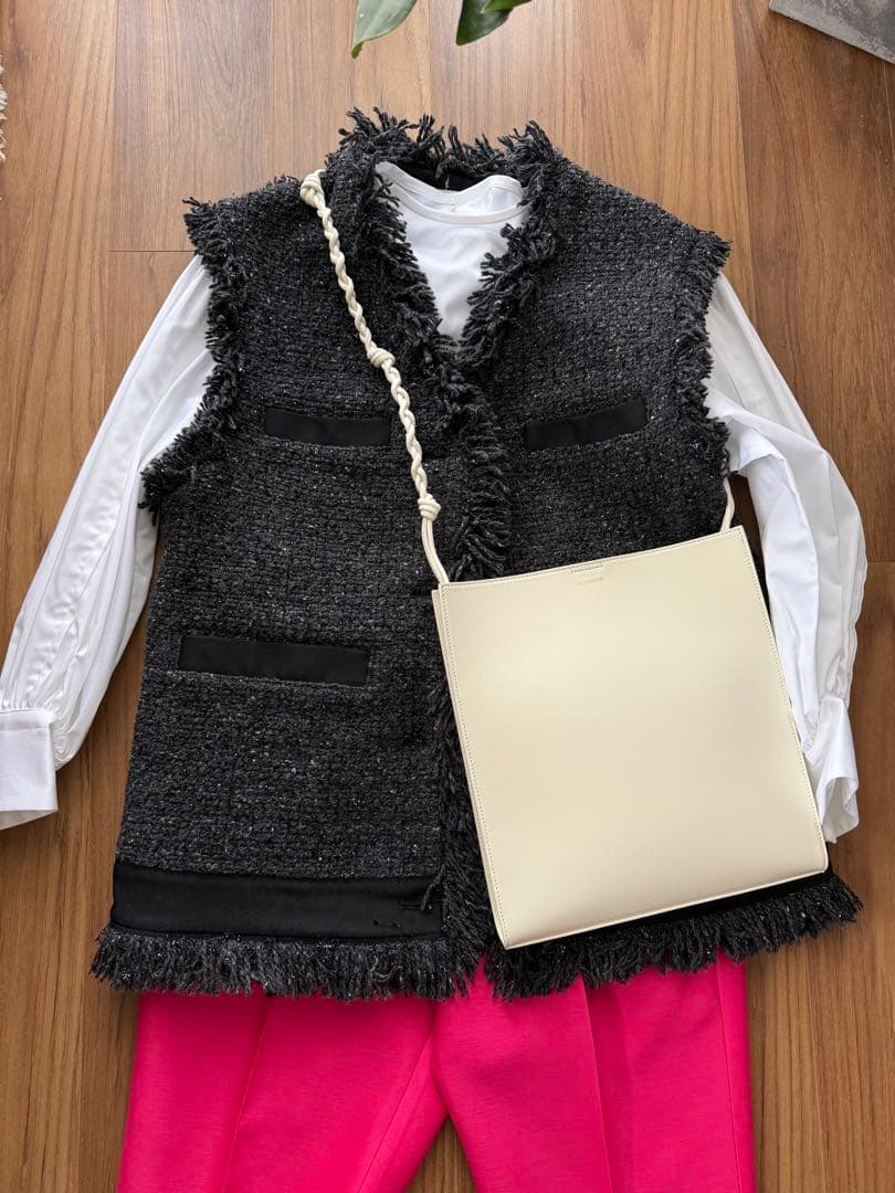 tammy様最終セール！DESIGNWORKS グレー フリンジツイードベスト