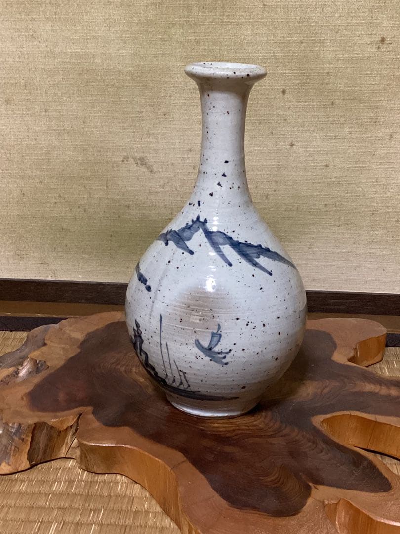 古伊万里コレクション染付図　初期伊万里高さ23.5cm　酒器花入れ