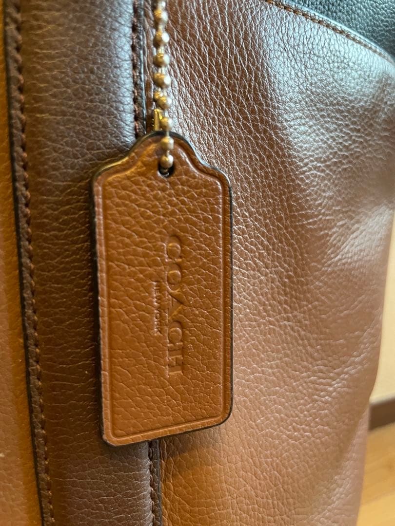 Coach コーチ ブラウンレザー トートバッグ