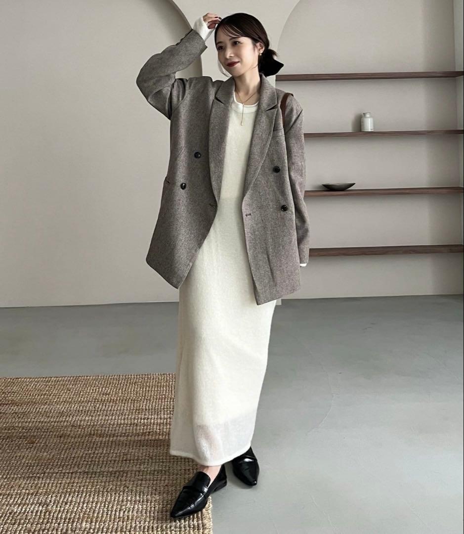 CAPRICIEUX LE'MAGE ツイードジャケット　グレージュ