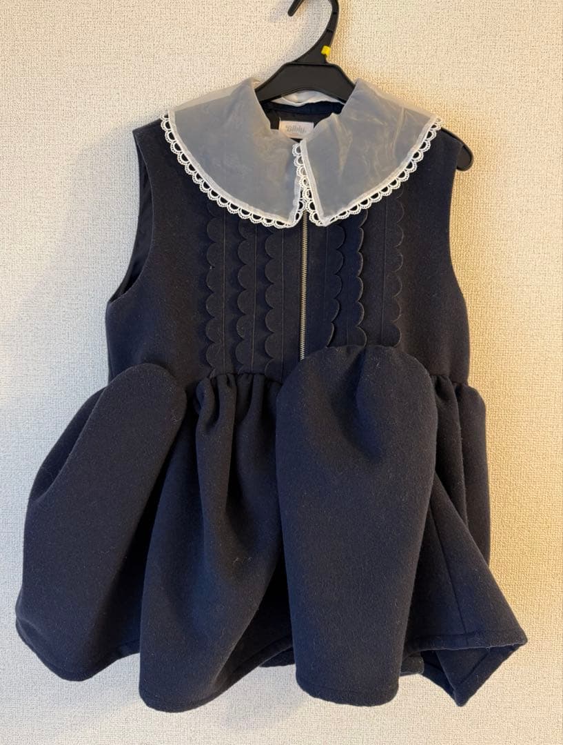美品✨Bibiy. ANGIE SLEEVELESS JACKET ネイビー