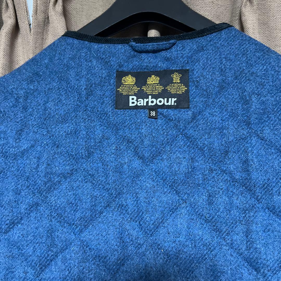 Barbour ネイビー キルティングベスト サイズ38