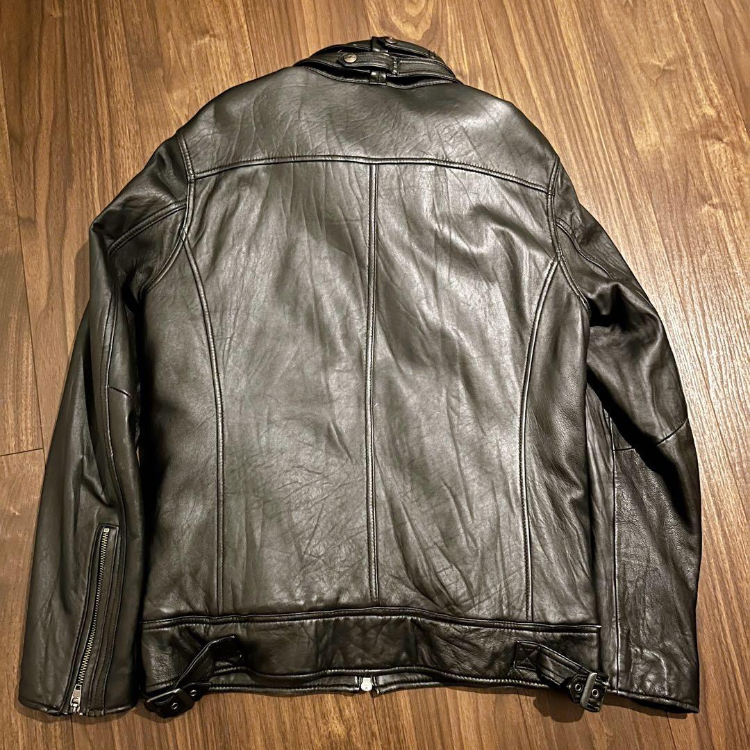 ジャックローズJACK ROSE羊革 ブラック ラムレザー ライダース 5 黒