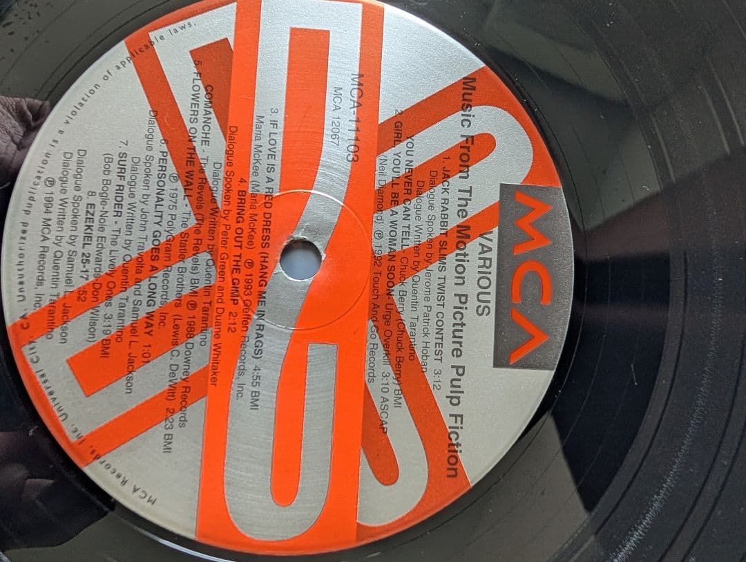 PULP FICTION サントラ アナログLP US初期プレス盤！