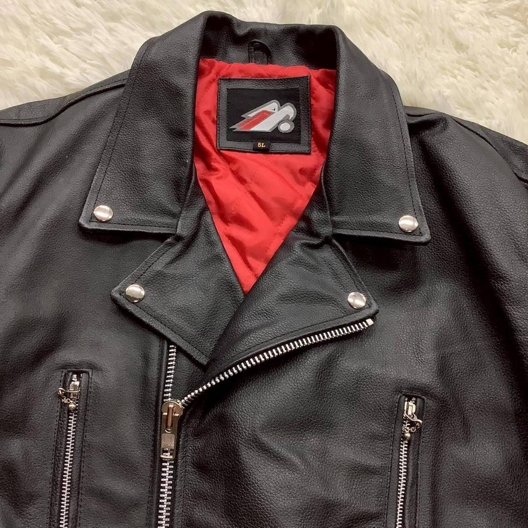 レザージャケット ライダース バッファロー 裏地 ダブルライダース ブラック
