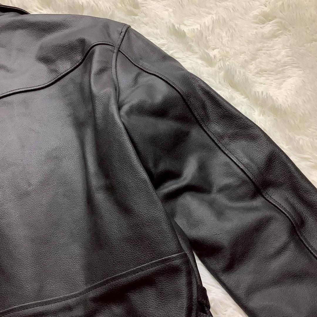 レザージャケット ライダース バッファロー 裏地 ダブルライダース ブラック