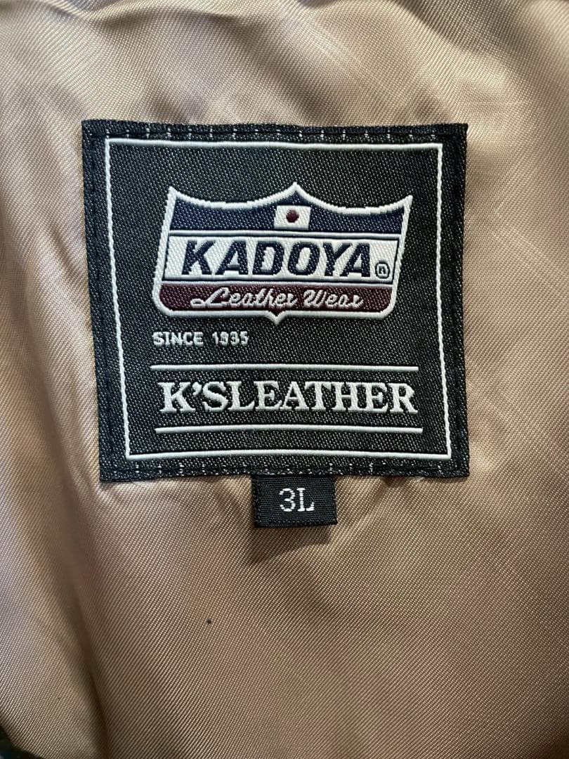 A◆KADOYA　カドヤ　本革　シングルライダースジャケット　ブラック　3L