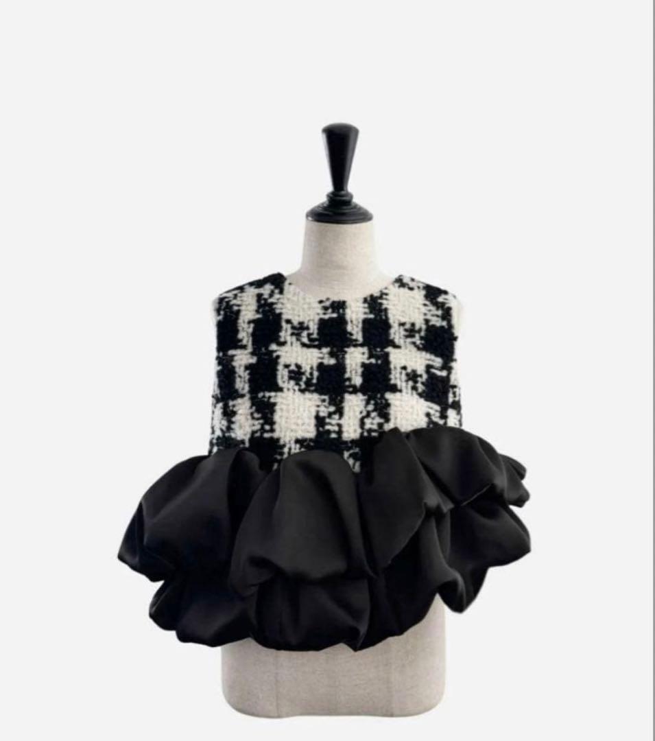 トップス sheller gingham tweed bloom tops