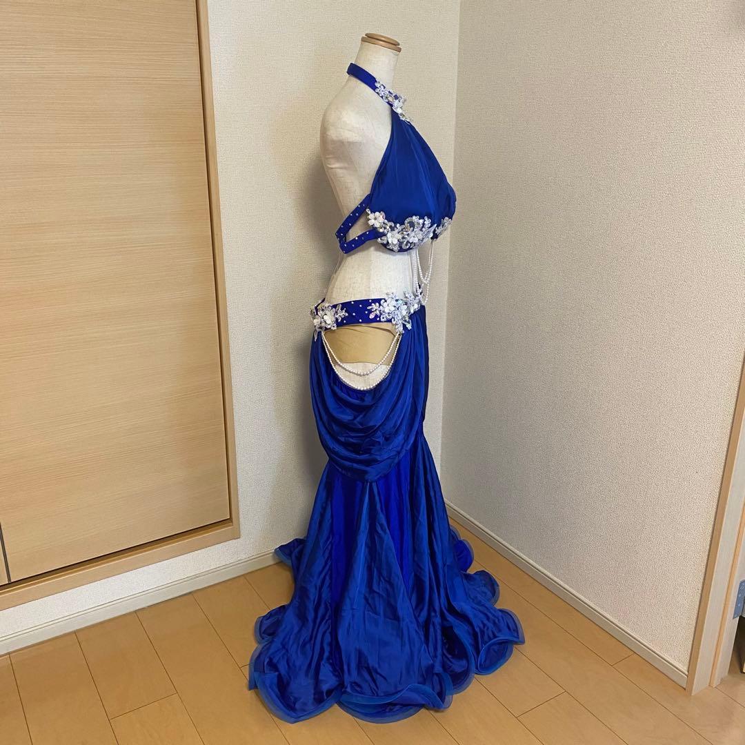 ベリーダンス　XXL 衣装　青　ホルターネック