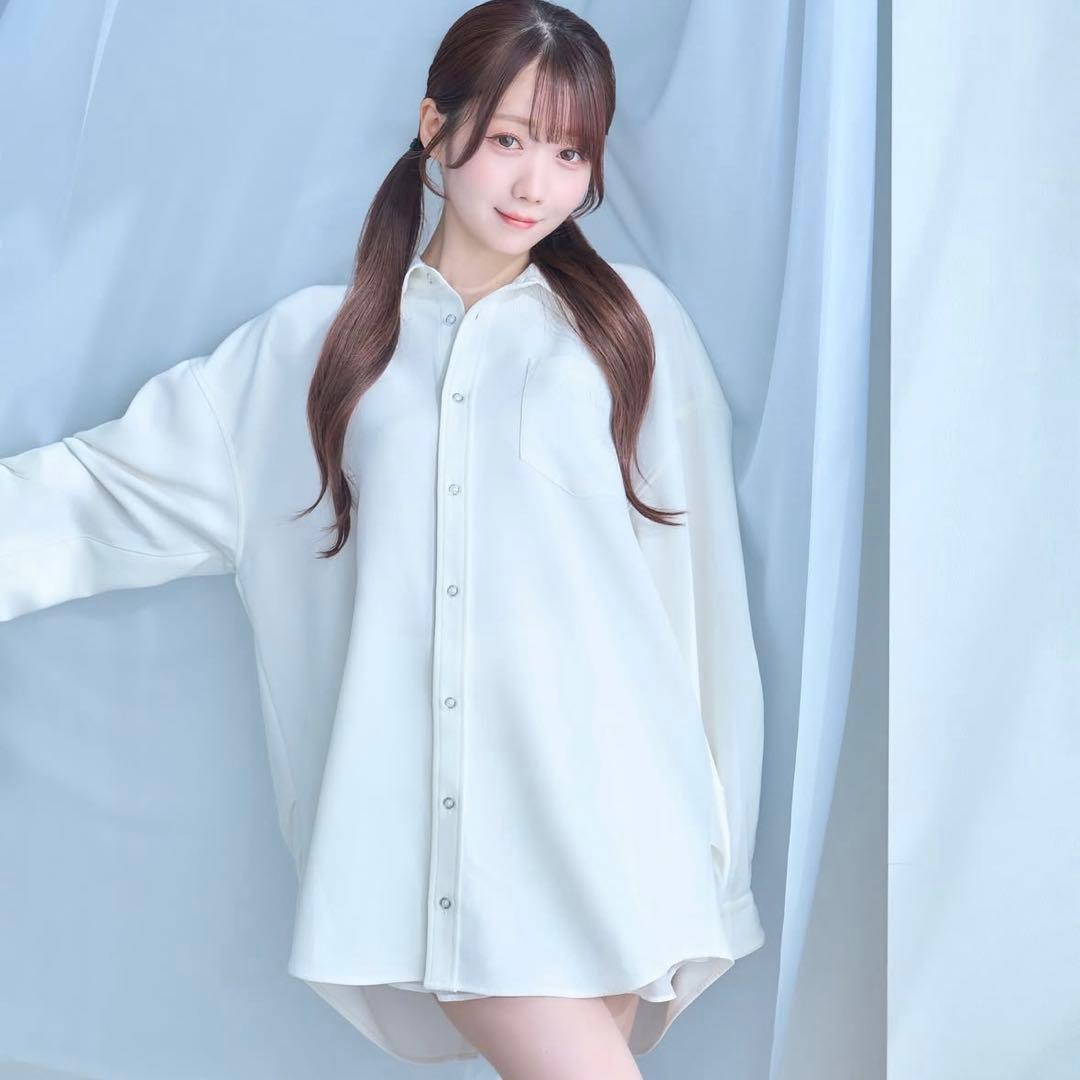 rosemuse back open big shirts サックス