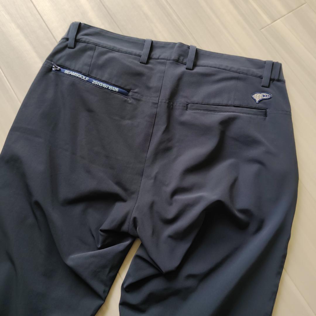 ビームスゴルフ パープルレーベル 裏地付き ストレッチパンツ ネイビー 48