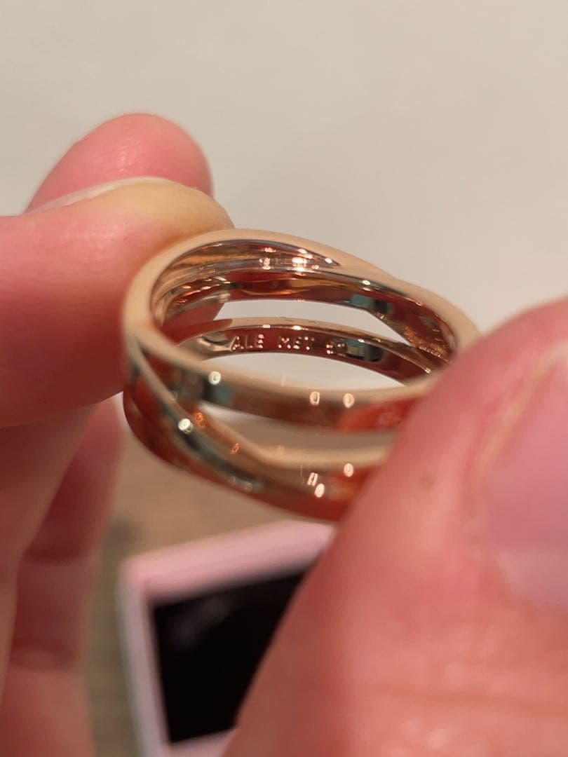 美品Pandora クロスオーバー パヴェ トリプル バンド リング 14k