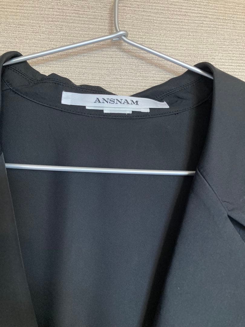 ANSNAM ブラック ノースリーブロングワンピース