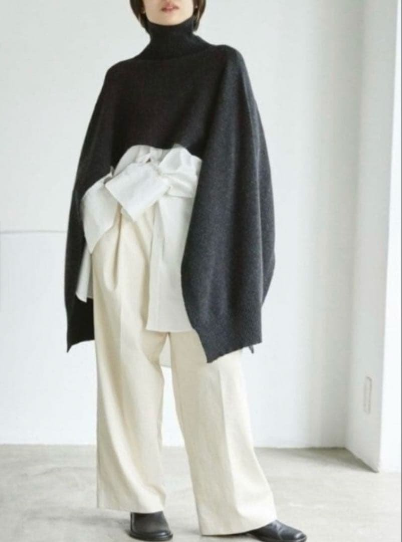 極美品✨️ トゥデイフル タートルネック ニット ストール ラムウール