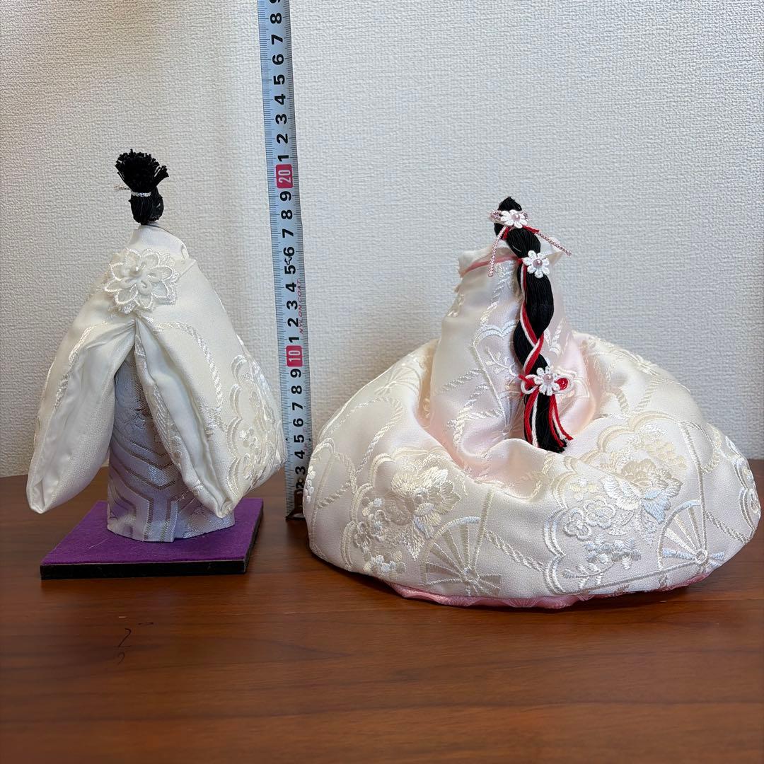 おばぁの手作りおひなさま　立ち雛ふんわり白1