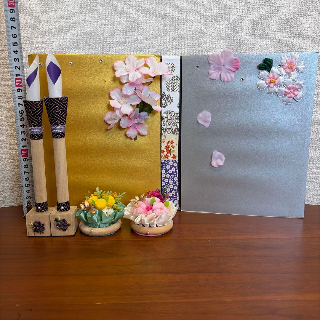 おばぁの手作りおひなさま　立ち雛ふんわり白1