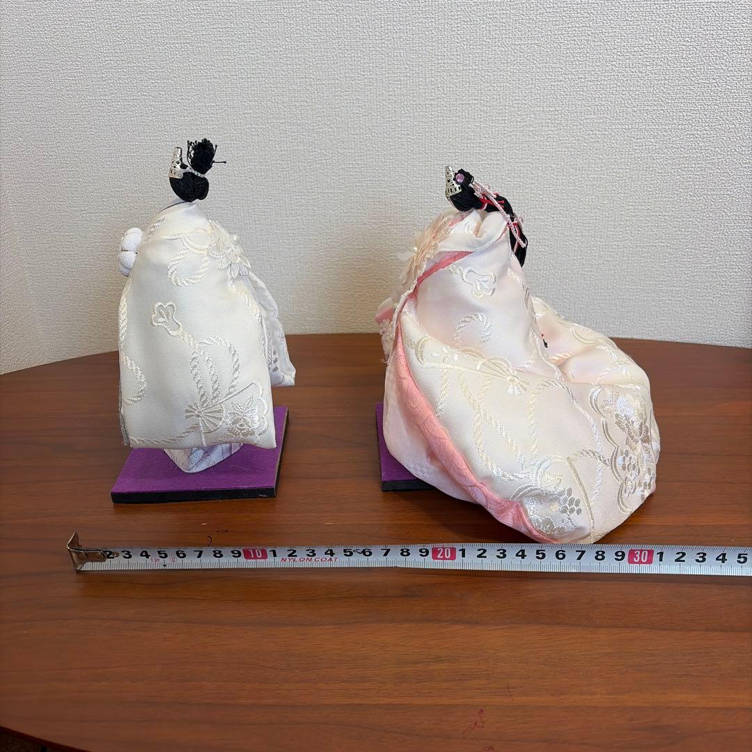 おばぁの手作りおひなさま　立ち雛ふんわり白1