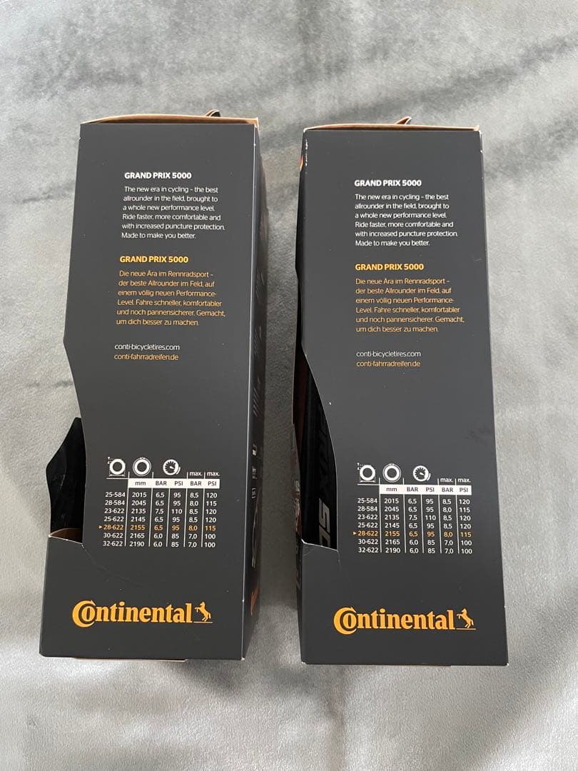 【未開封】Continental GP5000 700x28c 2本セット