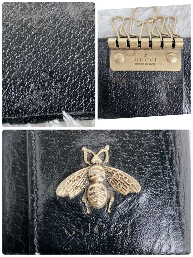 美品✨GUCCI グッチ キーケース 6連 アニマリエ ビー 蜂 ブラック 黒