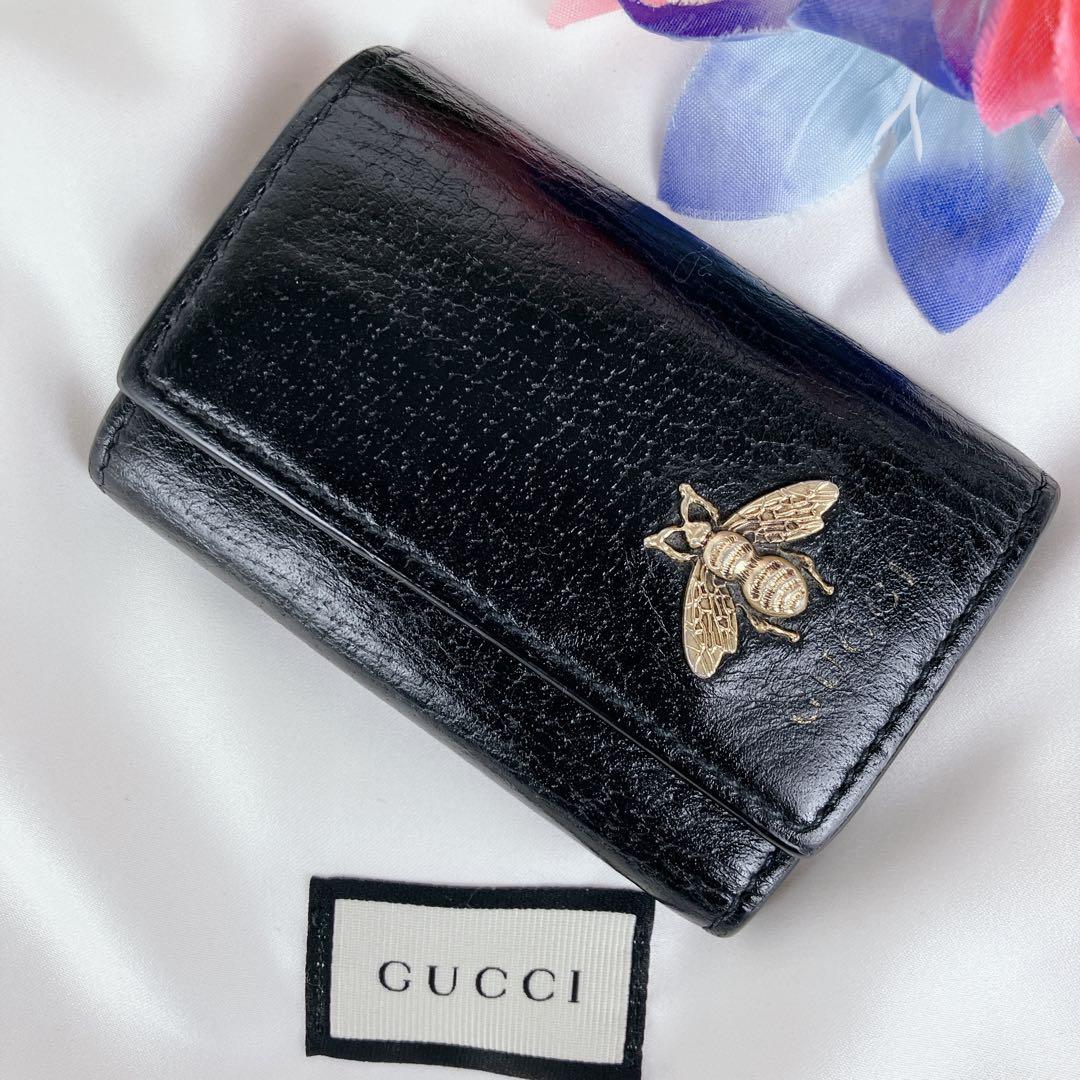 美品✨GUCCI グッチ キーケース 6連 アニマリエ ビー 蜂 ブラック 黒
