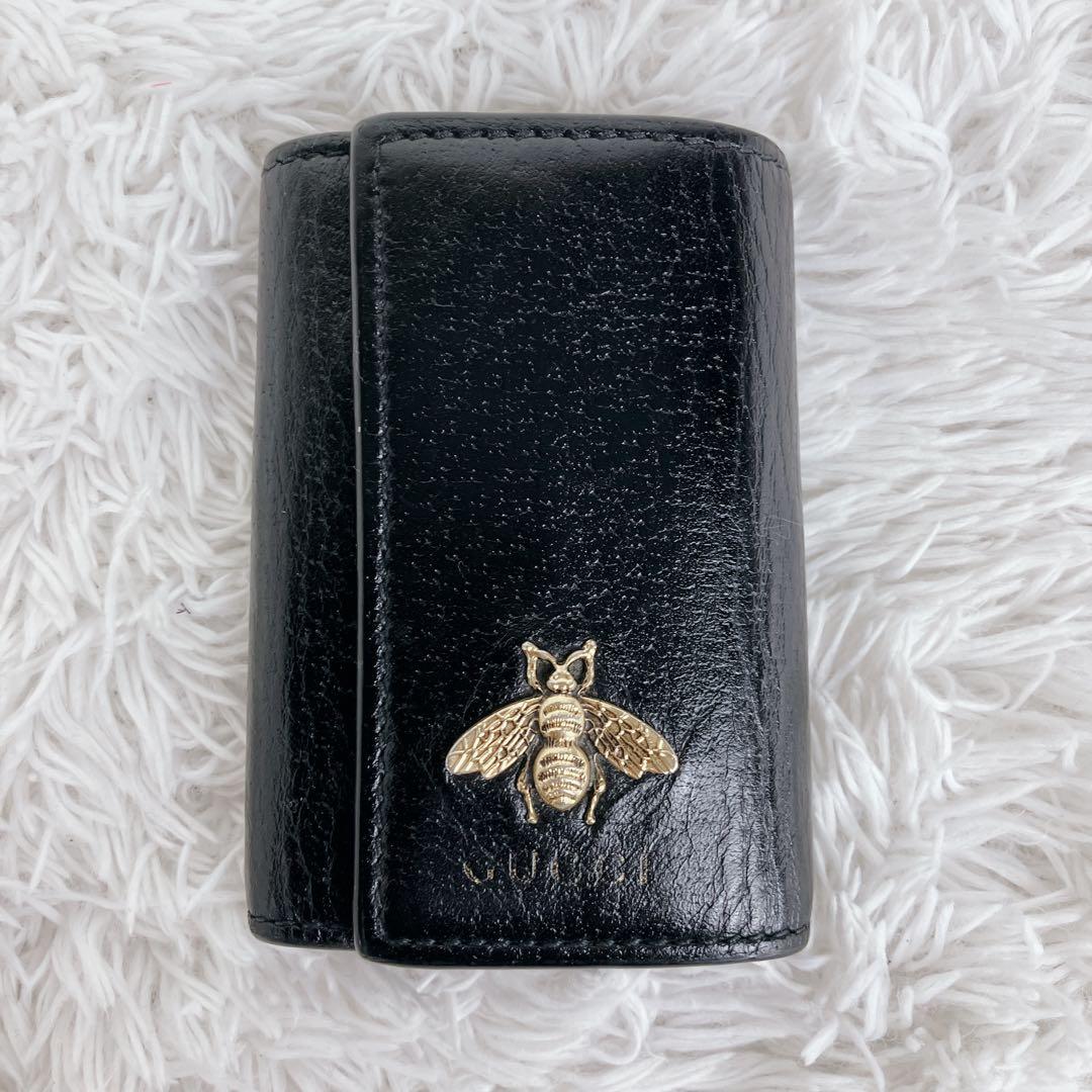 美品✨GUCCI グッチ キーケース 6連 アニマリエ ビー 蜂 ブラック 黒