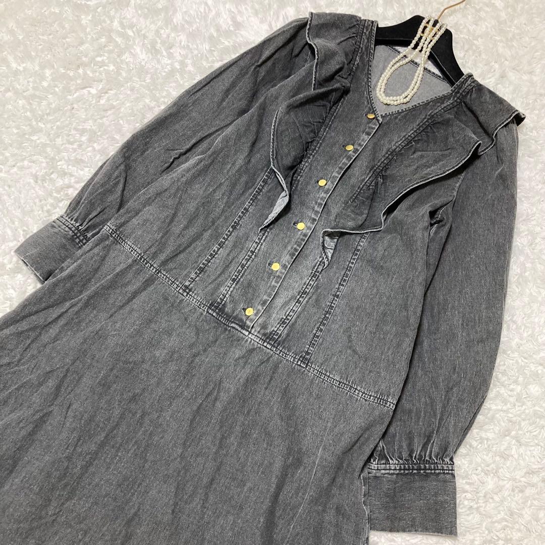 極美品♡ ダイアグラム ラッフルティアードワンピース 38 ブラック