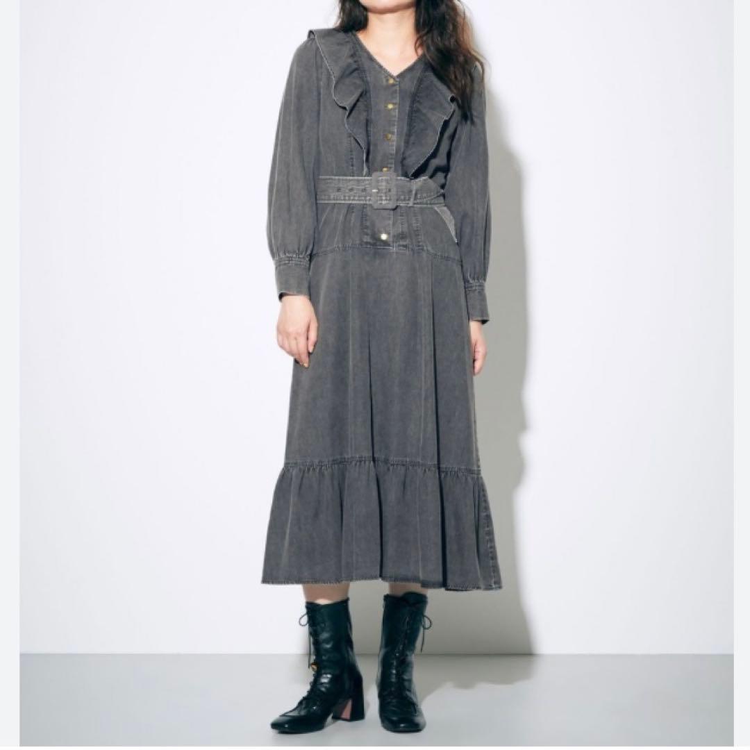 極美品♡ ダイアグラム ラッフルティアードワンピース 38 ブラック