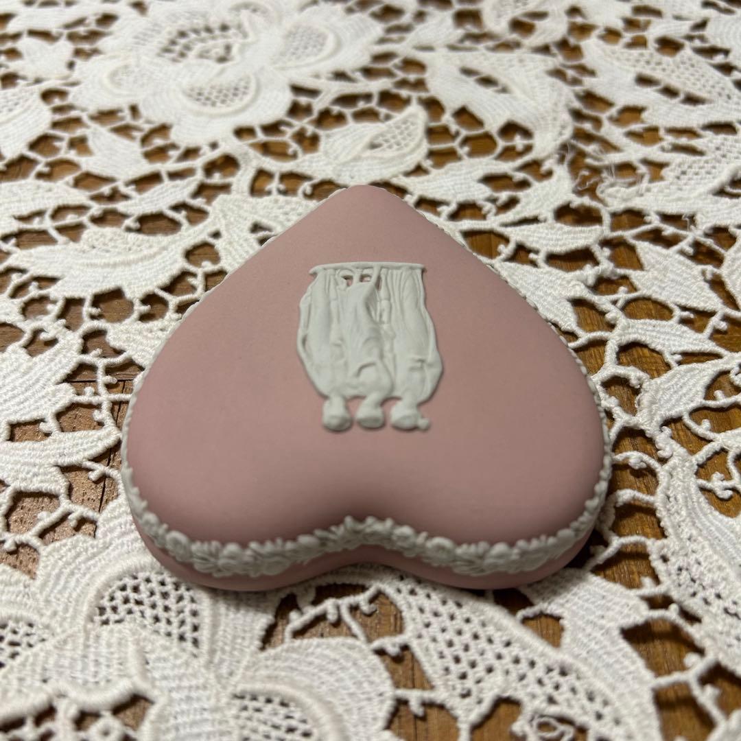  ジャスパー　ハート　ボックス 小物入れ　ピンク　稀少