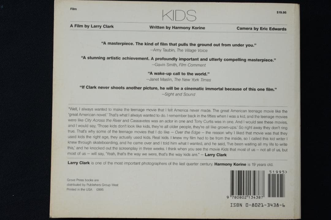 【Kids: A Film by Larry Clark】1995念初版