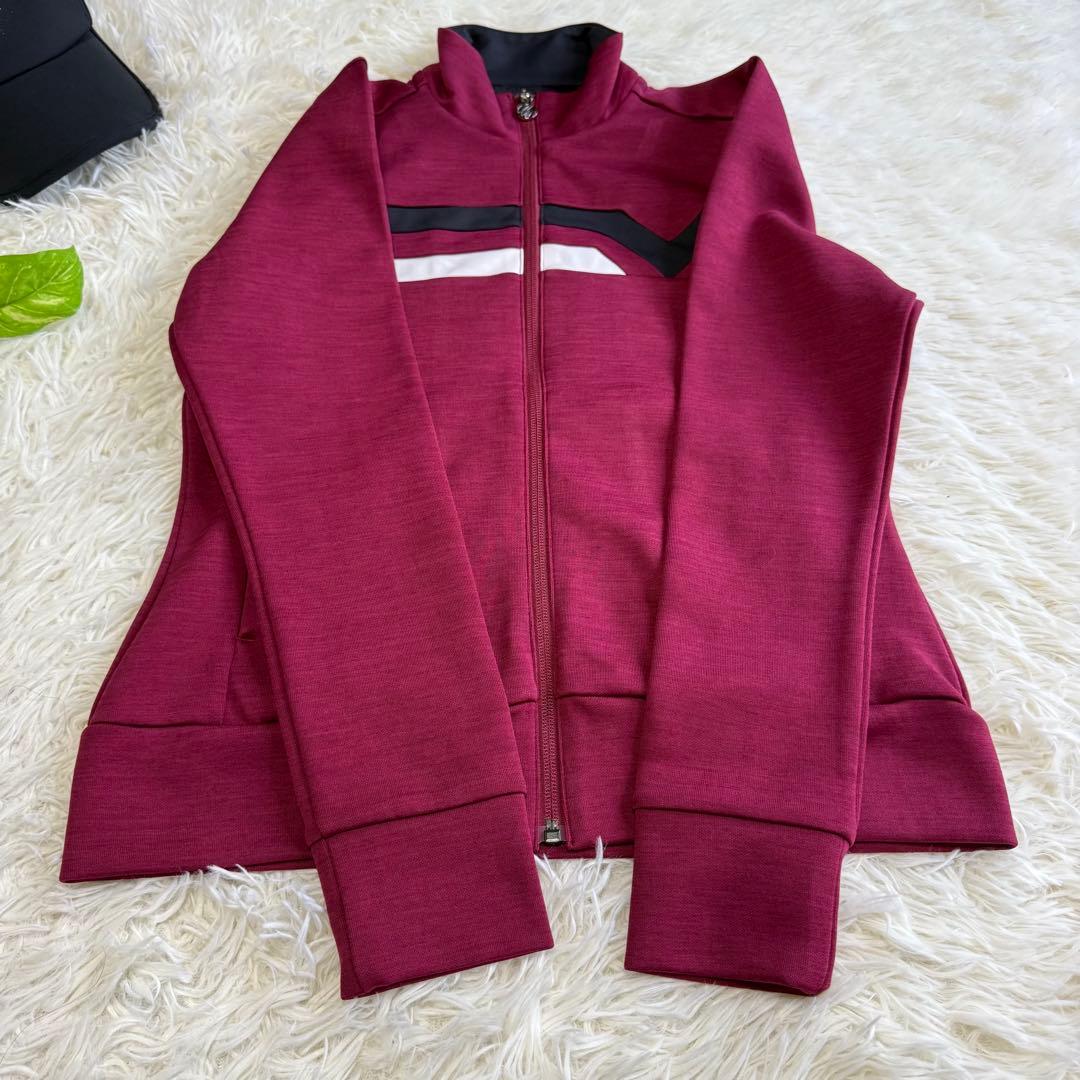 【デサントゴルフ】美品 ジップジャケット ボルドー Mサイズ レディース